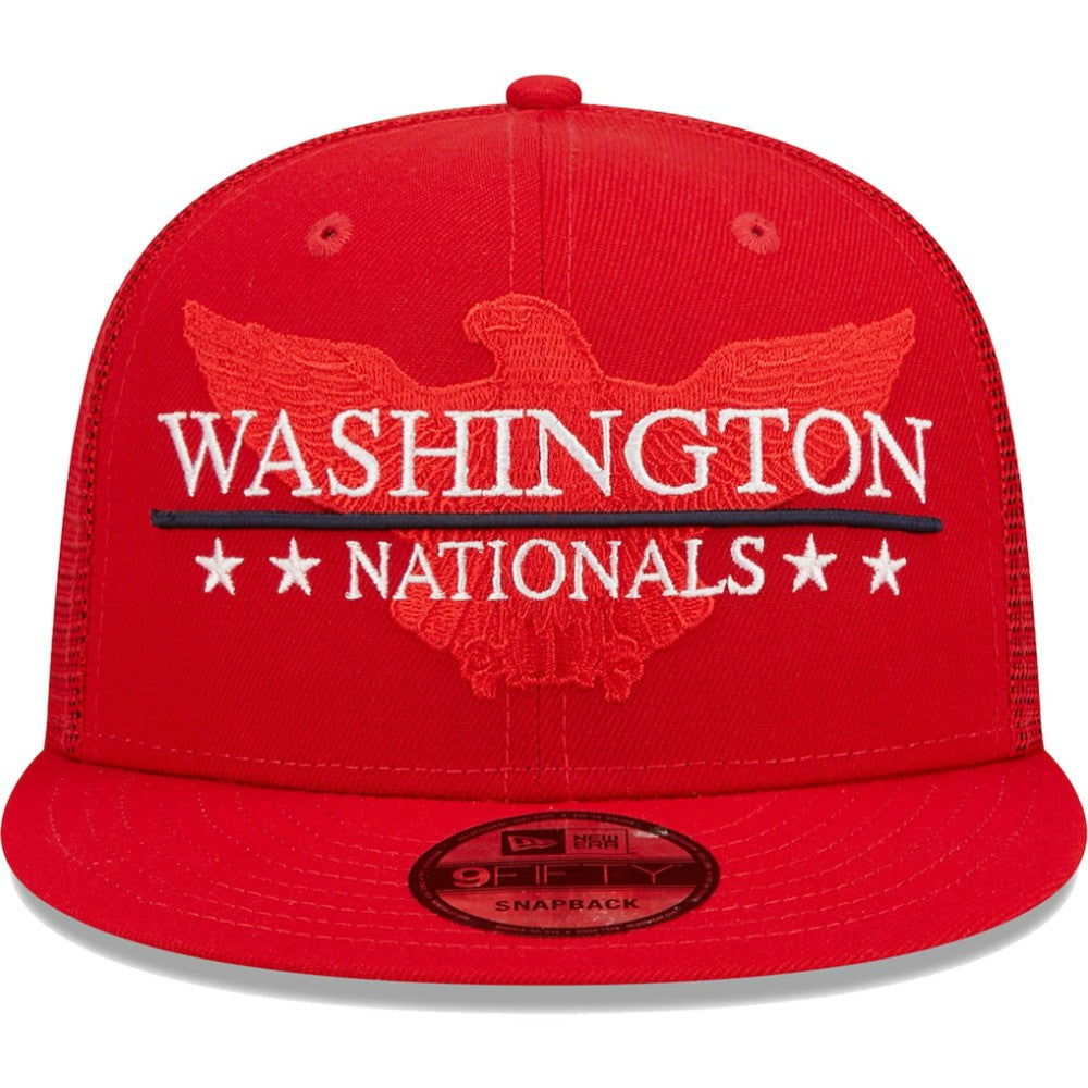 Washington Nationals New Era Patriot Trucker 9FIFTY Snapback Hat - Red Hats