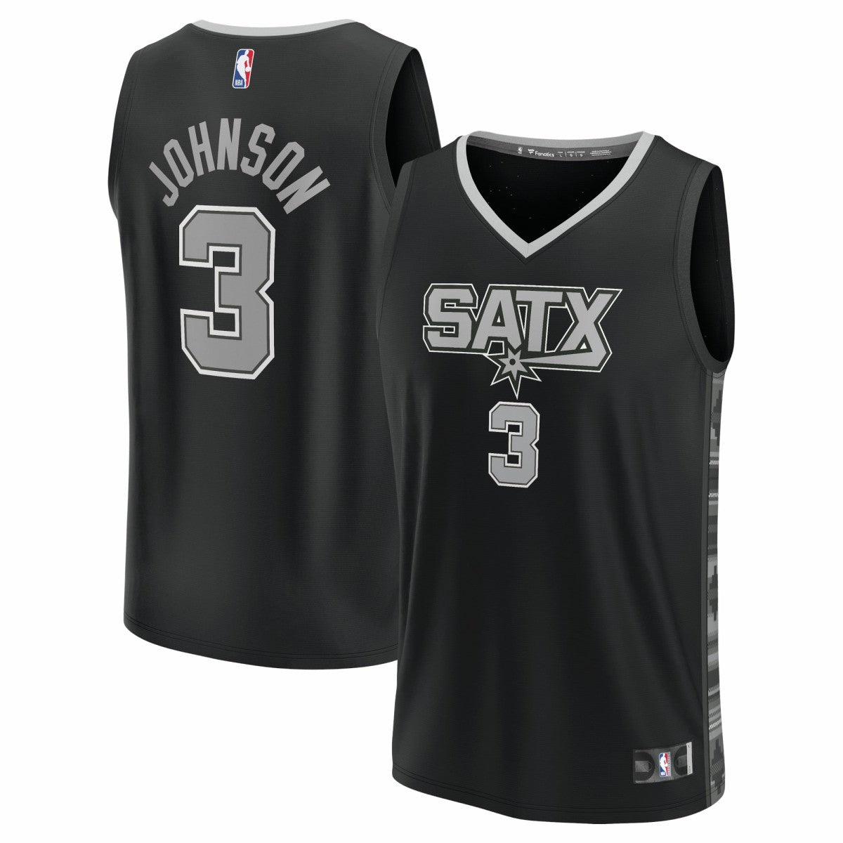 Keldon Johnson San Antonio Spurs Fast Break Replica Player Jersey Statement Edition Black - Fanatics