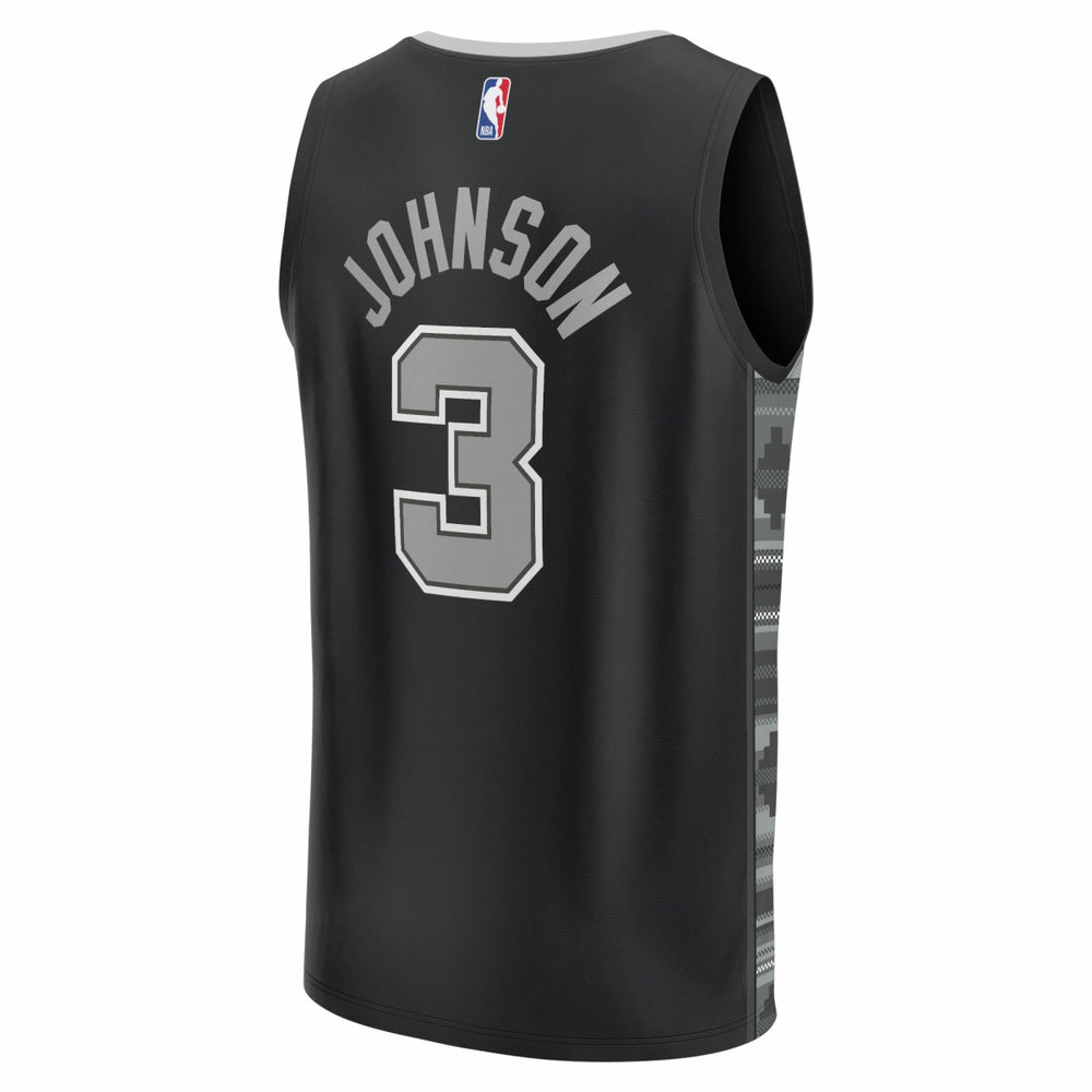 Keldon Johnson San Antonio Spurs Fast Break Replica Player Jersey Statement Edition Black - Fanatics