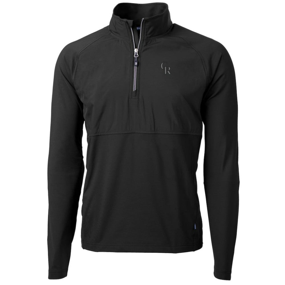 Colorado Rockies Cutter & Buck Adapt Eco Knit Hybrid Recycled Quarter-Zip Pullover Jacket - Black Jackets