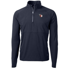 Cleveland Guardians Cutter & Buck Adapt Eco Knit Hybrid Recycled Quarter-Zip Pullover Jacket - Navy Jackets