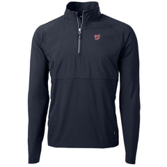 Washington Nationals Cutter & Buck Adapt Eco Knit Hybrid Recycled Quarter-Zip Pullover Jacket - Navy Jackets