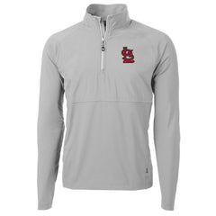 St. Louis Cardinals Cutter & Buck Adapt Eco Knit Hybrid Recycled Quarter-Zip Pullover Jacket - Gray Jackets