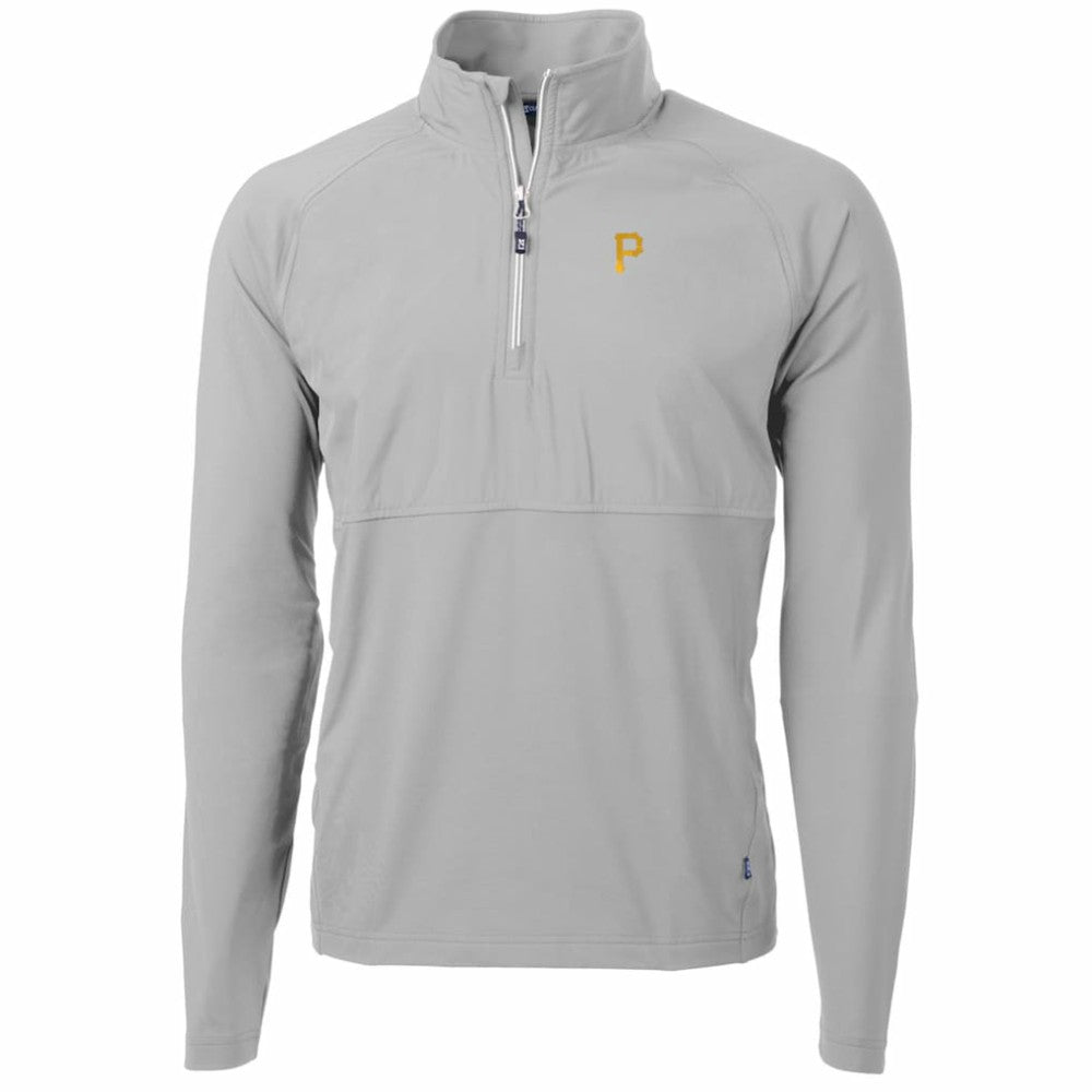 Pittsburgh Pirates Cutter & Buck Adapt Eco Knit Hybrid Recycled Quarter-Zip Pullover Jacket - Gray Jackets