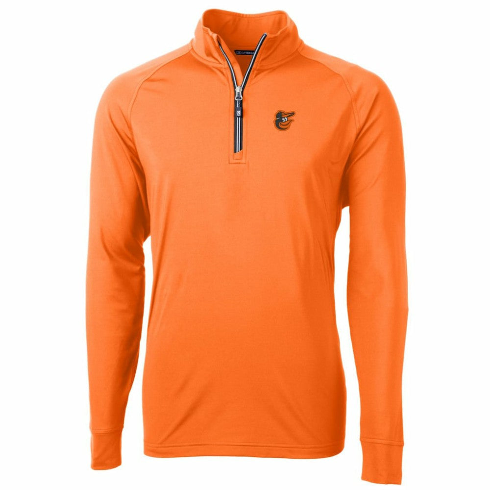 Baltimore Orioles Cutter & Buck Adapt Eco Knit Stretch Recycled Quarter-Zip Pullover Jacket - Orange Jackets