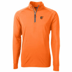 Baltimore Orioles Cutter & Buck Adapt Eco Knit Stretch Recycled Quarter-Zip Pullover Jacket - Orange Jackets