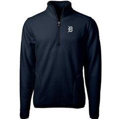 Detroit Tigers Cutter & Buck Cascade Eco Sherpa Fleece Quarter-Zip Pullover Jacket - Navy Jackets