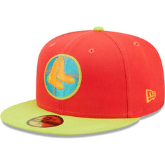 Boston Red Sox New Era   Lava Highlighter Combo 59FIFTY Fitted Hat - Red/Neon Green Hats