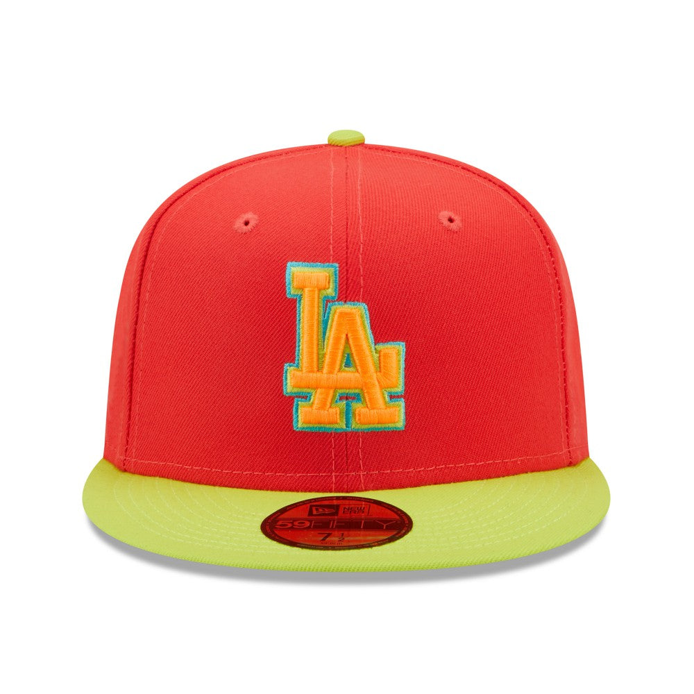 Los Angeles Dodgers New Era 1978 World Series  Lava Highlighter Combo 59FIFTY Fitted Hat - Red/Neon Green Hats