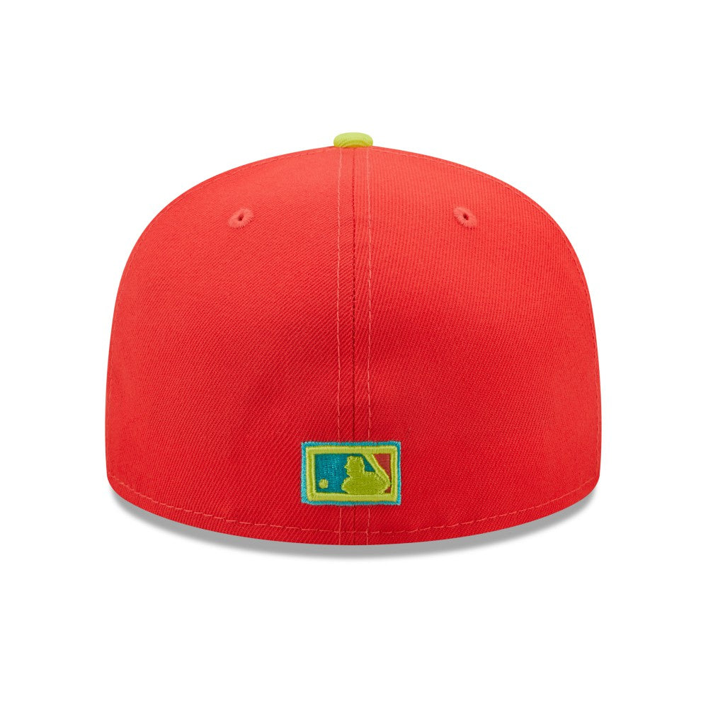 Los Angeles Dodgers New Era 1978 World Series  Lava Highlighter Combo 59FIFTY Fitted Hat - Red/Neon Green Hats