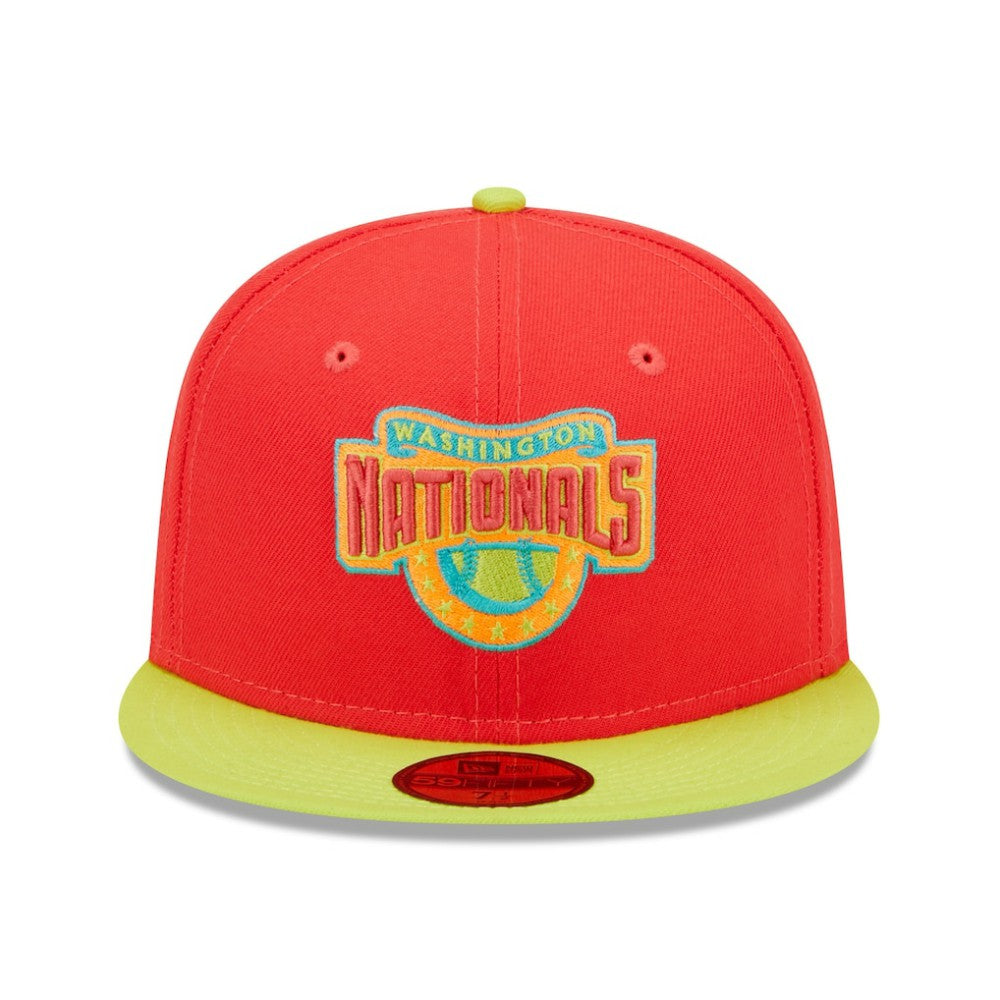 Washington Nationals New Era 2008 Inaugural Season  Lava Highlighter Combo 59FIFTY Fitted Hat - Red/Neon Green Hats