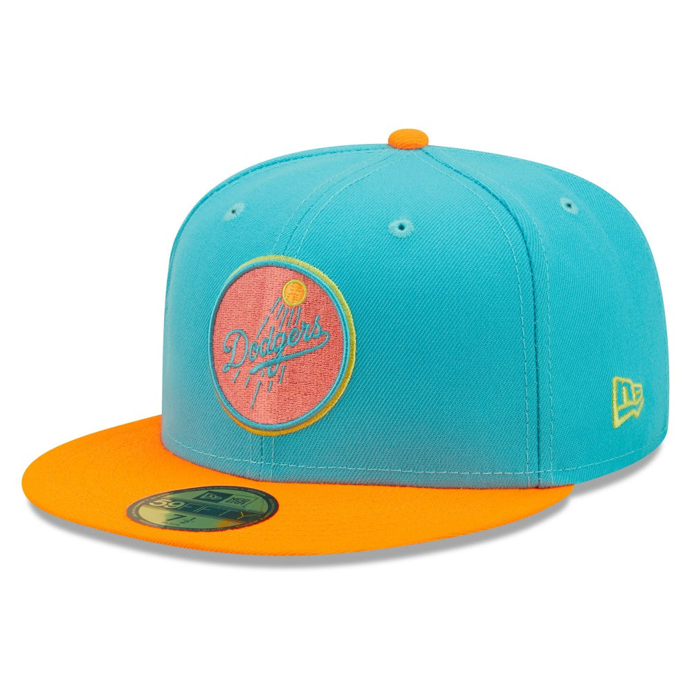 Los Angeles Dodgers New Era Vice Highlighter 59FIFTY Fitted Hat - Blue/Orange Hats