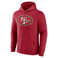 San Francisco 49ers Team Authentic Personalized Name & Number Pullover Hoodie - Scarlet Hoodies