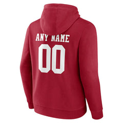San Francisco 49ers Team Authentic Personalized Name & Number Pullover Hoodie - Scarlet Hoodies