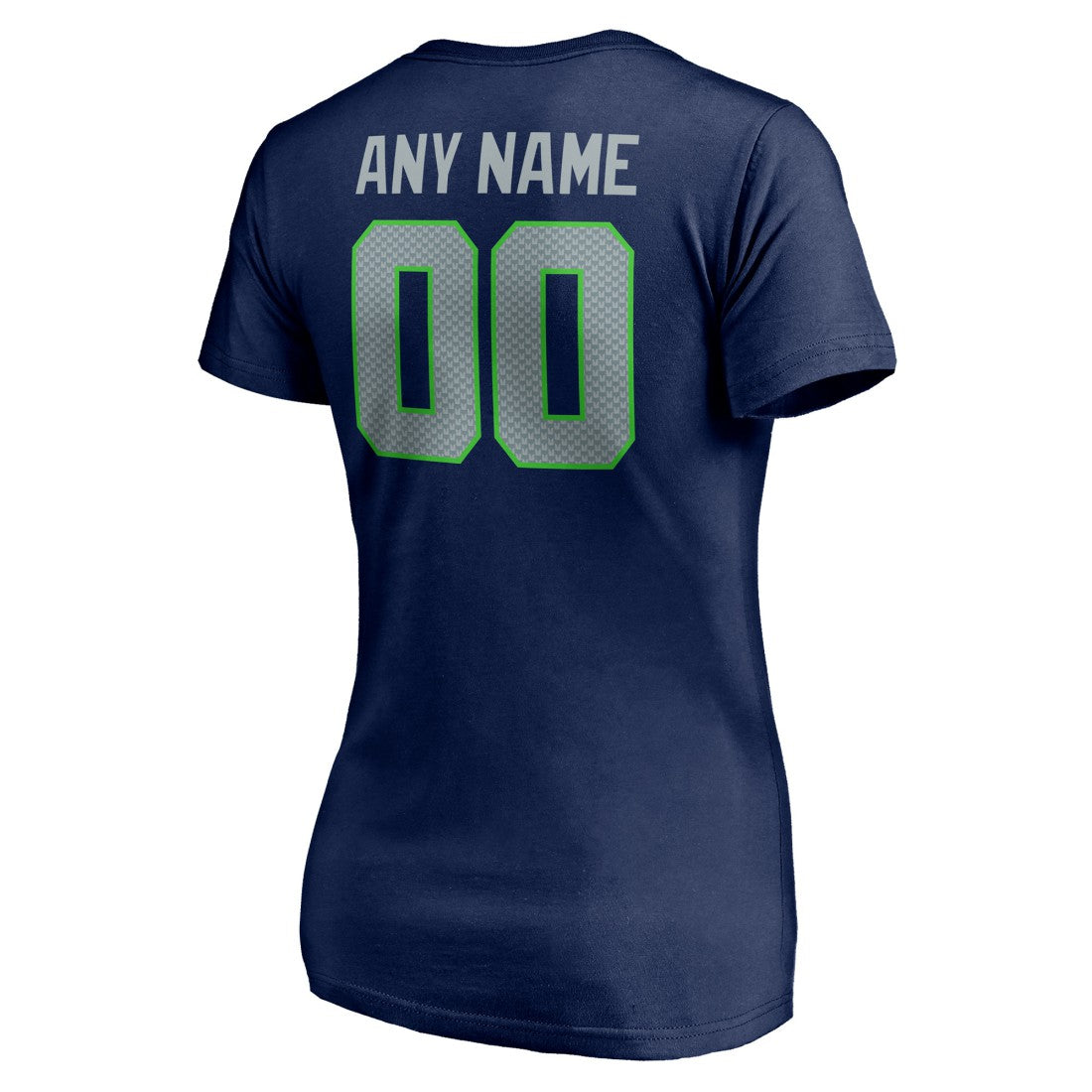 Seattle Seahawks Women's Team Authentic Personalized Name & Number V-Neck T-Shirt - College Navy T-shirts