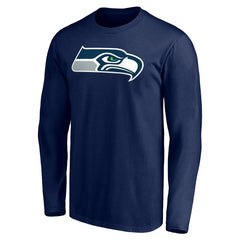 Seattle Seahawks Team Authentic Personalized Name & Number Long Sleeve T-Shirt - College Navy T-shirts