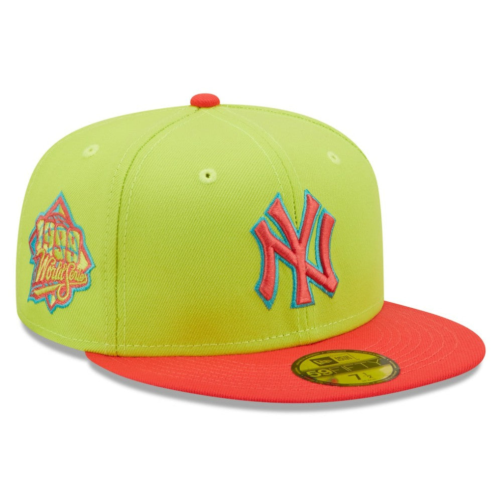 New York Yankees New Era Cyber Highlighter 59FIFTY Fitted Hat - Green/Red Hats