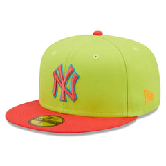 New York Yankees New Era Cyber Highlighter 59FIFTY Fitted Hat - Green/Red Hats