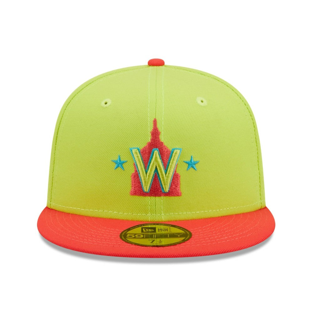 Washington Nationals New Era 2008 Inaugural Season Cyber Highlighter 59FIFTY Fitted Hat - Green/Red Hats