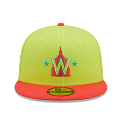 Washington Nationals New Era 2008 Inaugural Season Cyber Highlighter 59FIFTY Fitted Hat - Green/Red Hats