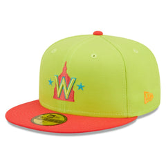 Washington Nationals New Era 2008 Inaugural Season Cyber Highlighter 59FIFTY Fitted Hat - Green/Red Hats