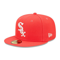 Chicago White Sox New Era Lava Highlighter Logo 59FIFTY Fitted Hat - Red Hats