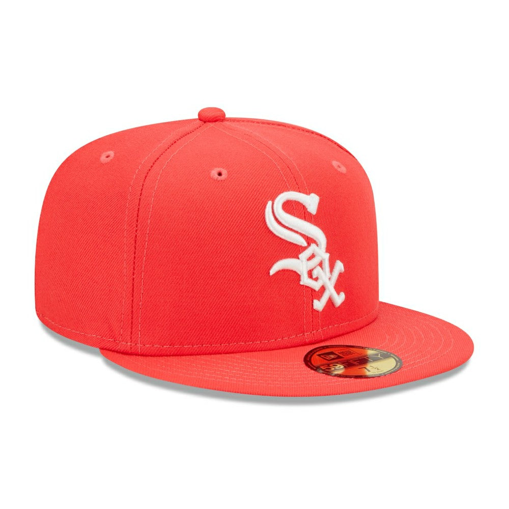 Chicago White Sox New Era Lava Highlighter Logo 59FIFTY Fitted Hat - Red Hats