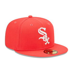 Chicago White Sox New Era Lava Highlighter Logo 59FIFTY Fitted Hat - Red Hats