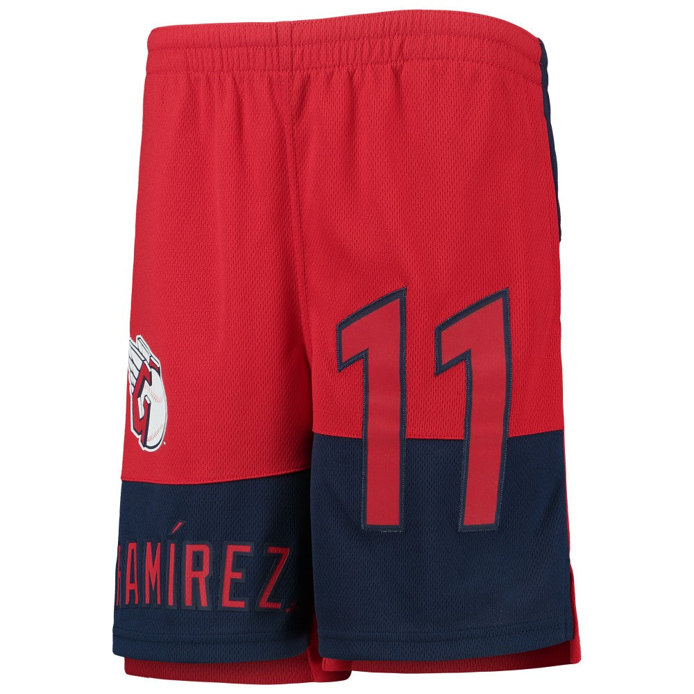 Jose Ramirez Cleveland Guardians Youth Pandemonium Name & Number Shorts - Red Shorts