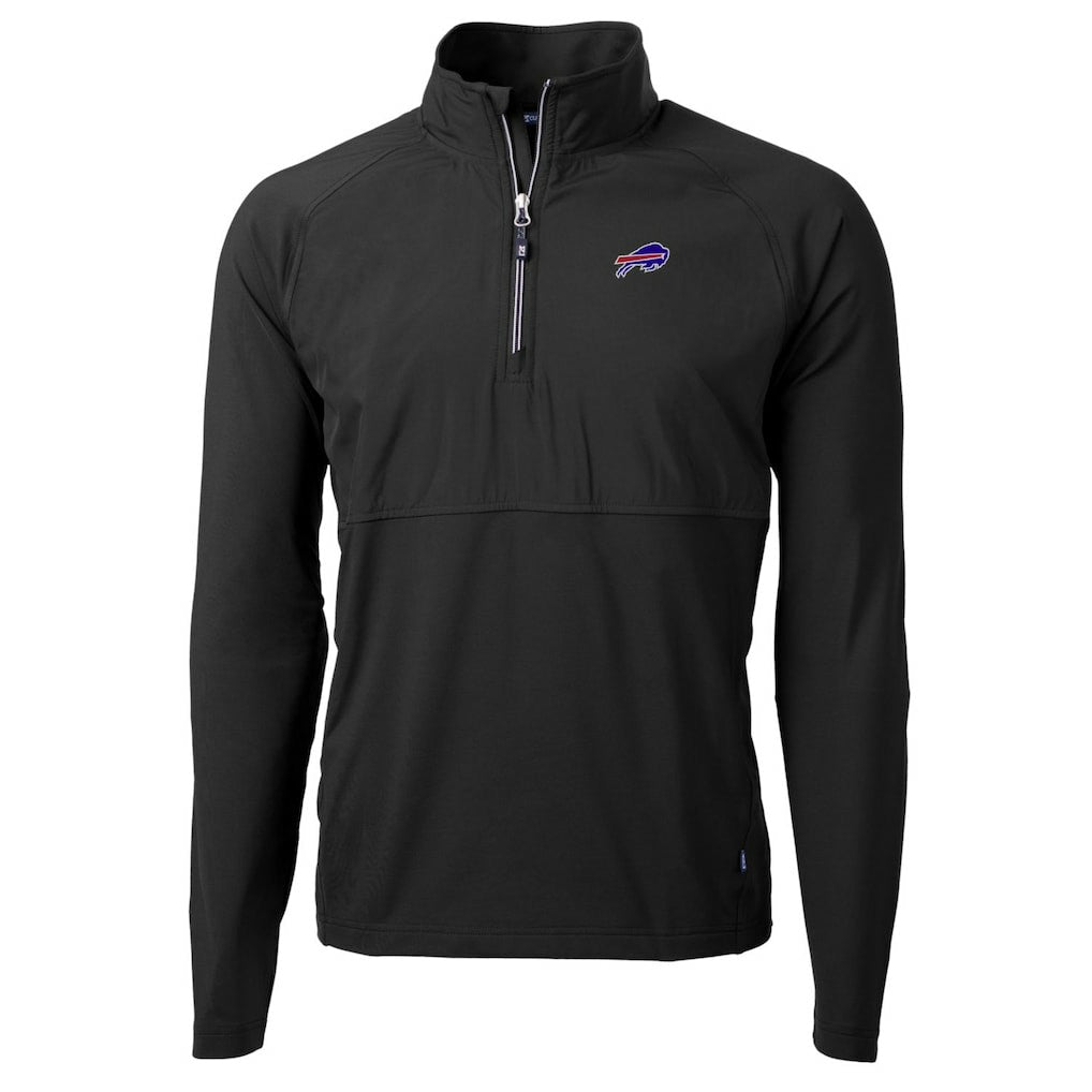 Buffalo Bills Cutter & Buck Adapt Eco Knit Hybrid Recycled Quarter-Zip Raglan Jacket - Black Jackets