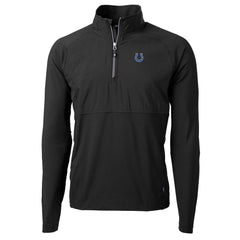 Indianapolis Colts Cutter & Buck Adapt Eco Knit Hybrid Recycled Quarter-Zip Raglan Jacket - Black Jackets