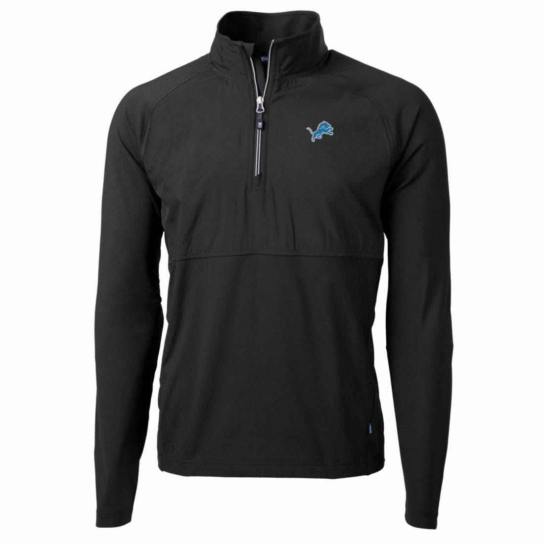 Detroit Lions Cutter & Buck Adapt Eco Knit Hybrid Recycled Quarter-Zip Raglan Jacket - Black Jackets