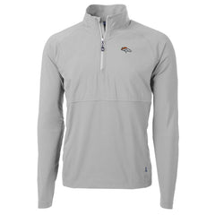 Denver Broncos Cutter & Buck Adapt Eco Knit Hybrid Recycled Quarter-Zip Raglan Jacket - Gray Jackets