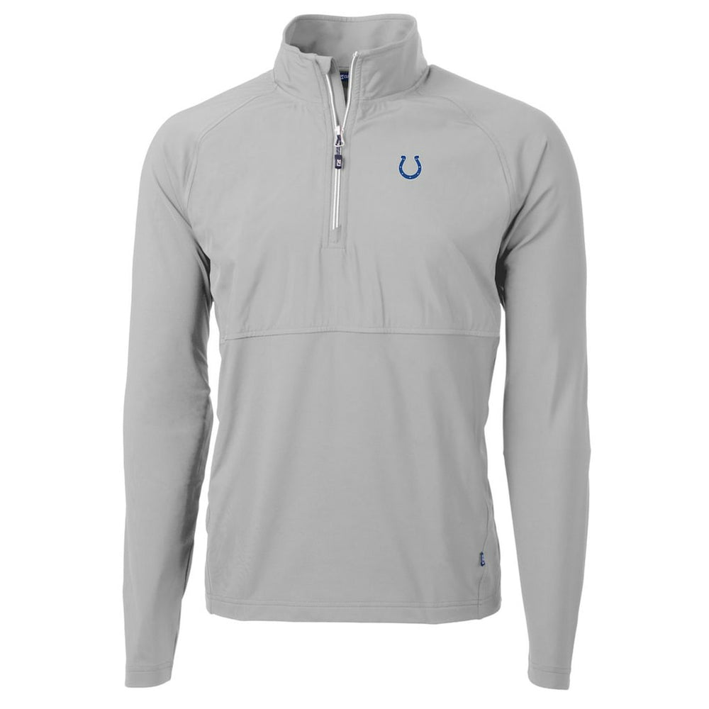 Indianapolis Colts Cutter & Buck Adapt Eco Knit Hybrid Recycled Quarter-Zip Raglan Jacket - Gray Jackets