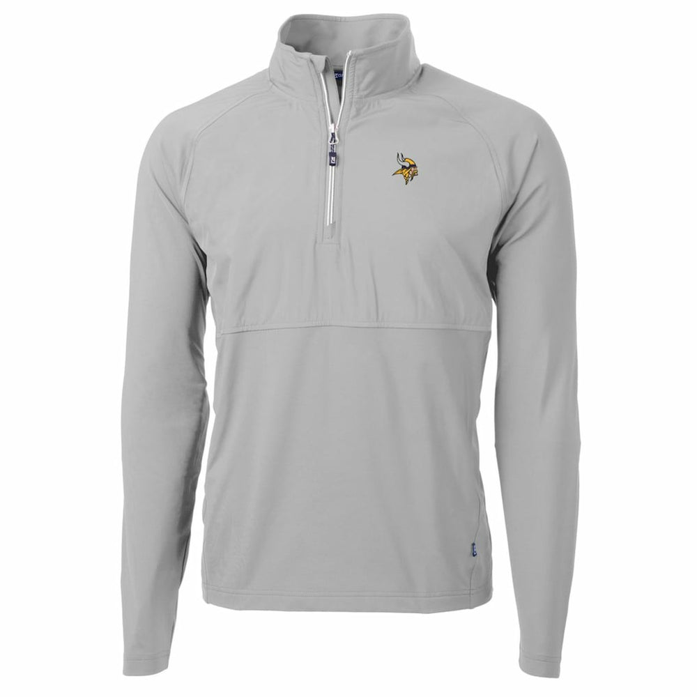 Minnesota Vikings Cutter & Buck Adapt Eco Knit Hybrid Recycled Quarter-Zip Raglan Jacket - Gray Jackets