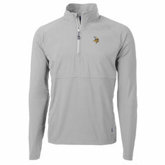 Minnesota Vikings Cutter & Buck Adapt Eco Knit Hybrid Recycled Quarter-Zip Raglan Jacket - Gray Jackets