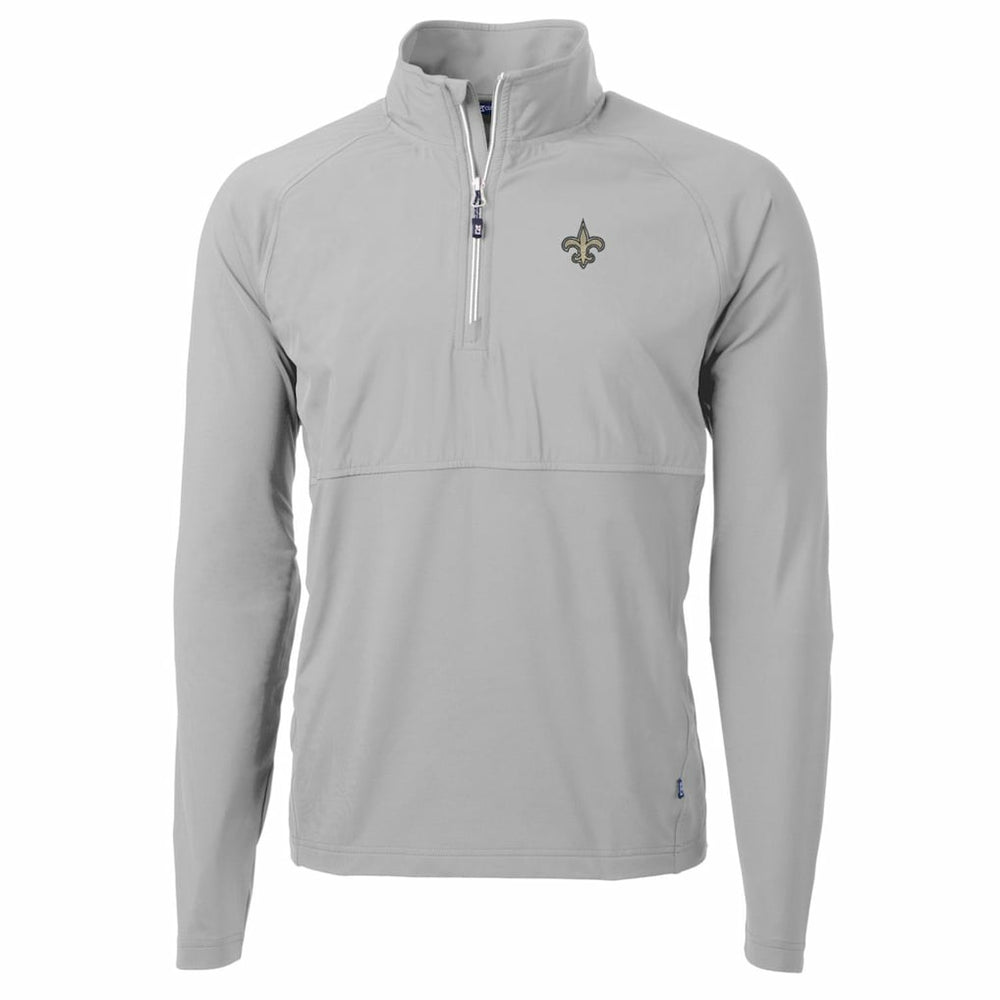 New Orleans Saints Cutter & Buck Adapt Eco Knit Hybrid Recycled Quarter-Zip Raglan Jacket - Gray Jackets