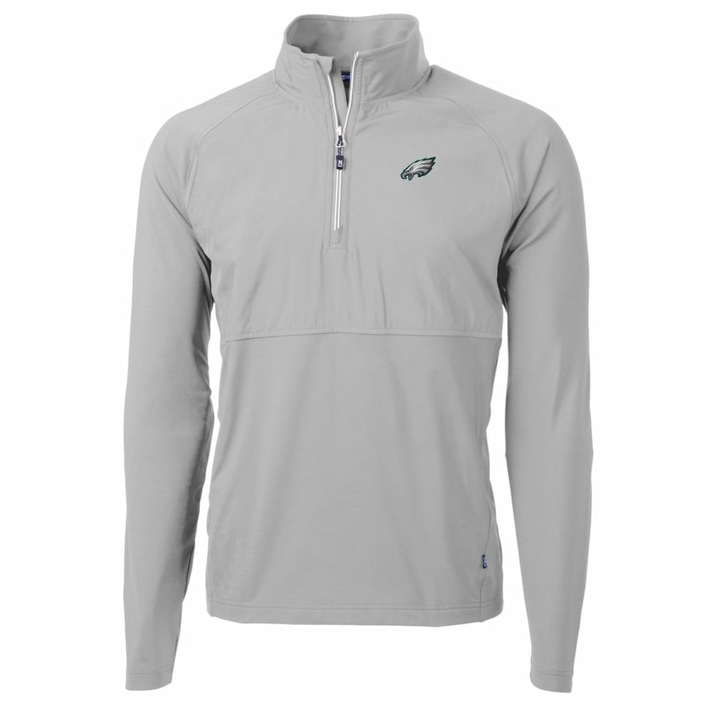 Philadelphia Eagles Cutter & Buck Adapt Eco Knit Hybrid Recycled Quarter-Zip Raglan Jacket - Gray Jackets