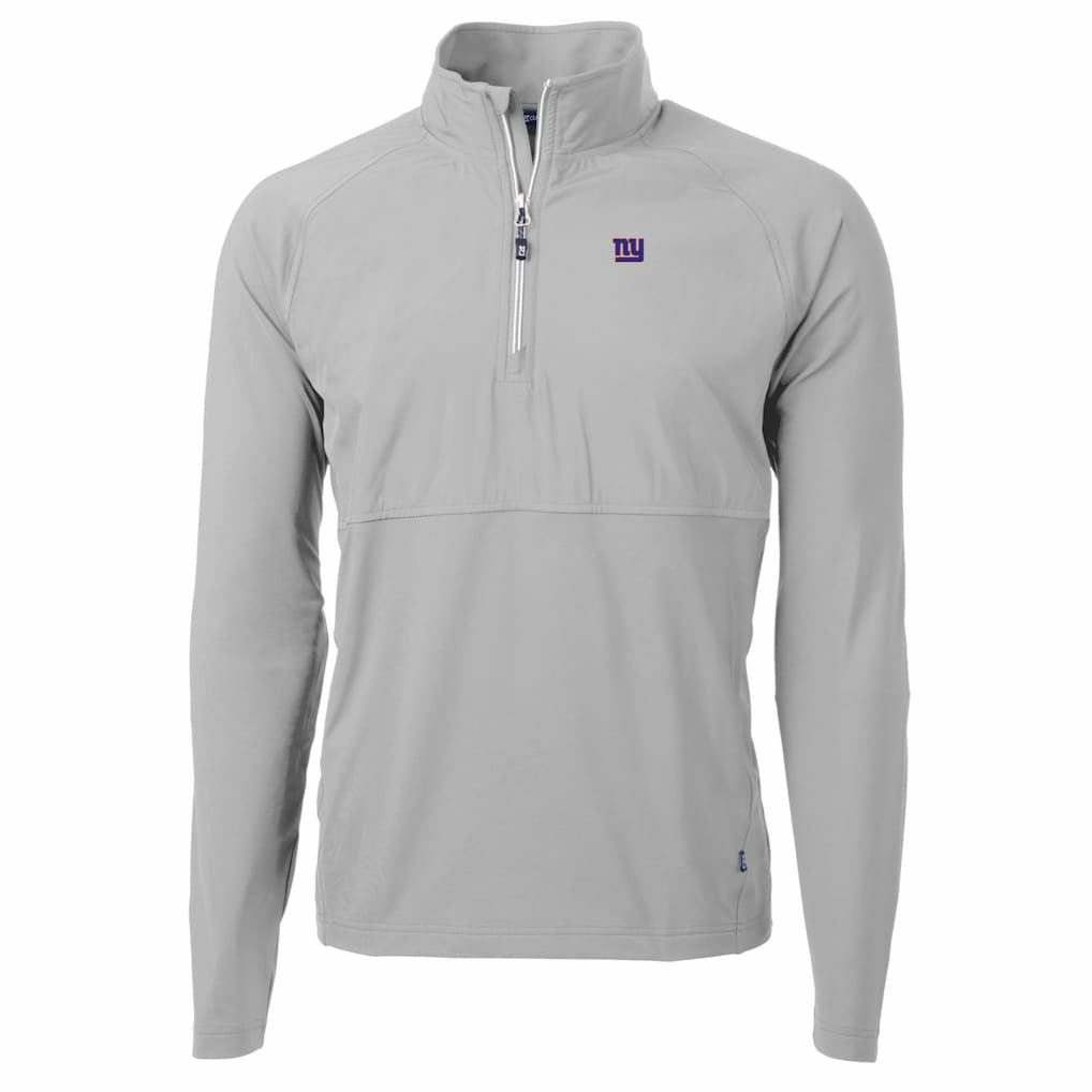 New York Giants Cutter & Buck Adapt Eco Knit Hybrid Recycled Quarter-Zip Raglan Jacket - Gray Jackets