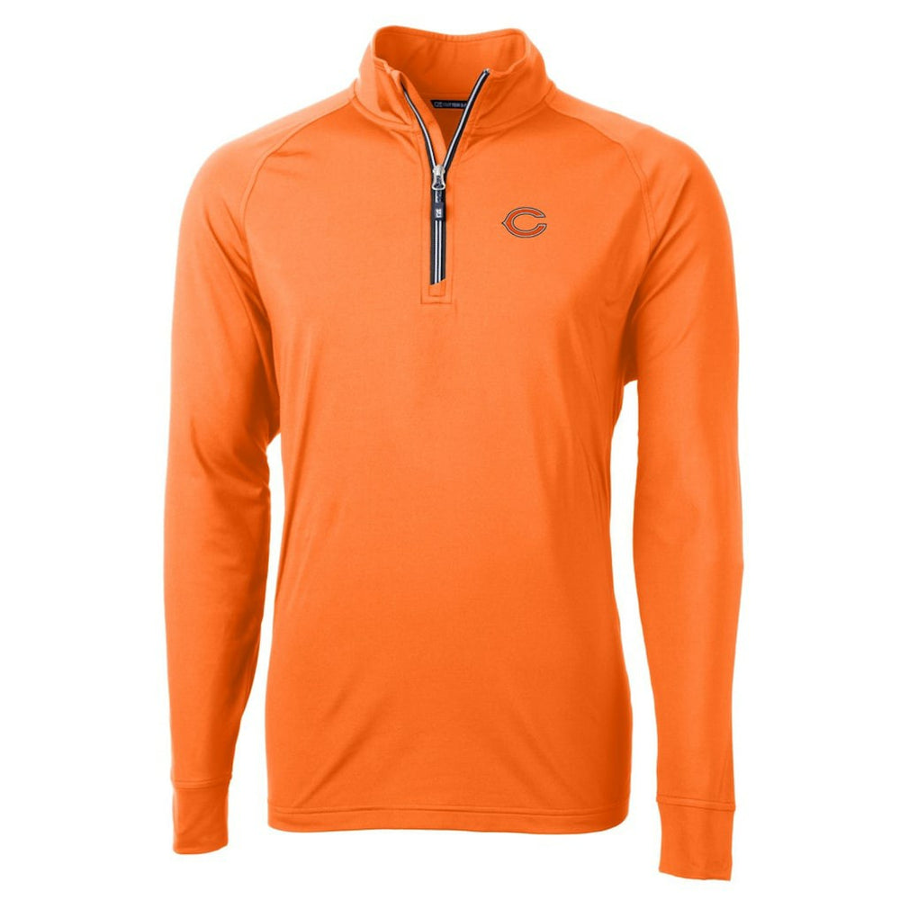 Chicago Bears Cutter & Buck Adapt Eco Knit Stretch Recycled Quarter-Zip Jacket - Orange Jackets