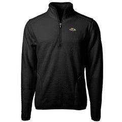 Baltimore Ravens Cutter & Buck Cascade Eco Sherpa Fleece Quarter-Zip Pullover Jacket - Black Pullover
