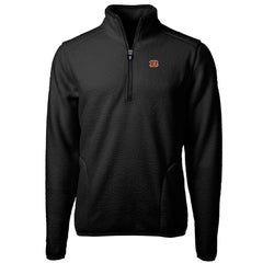 Cincinnati Bengals Cutter & Buck Cascade Eco Sherpa Fleece Quarter-Zip Pullover Jacket - Black Pullover