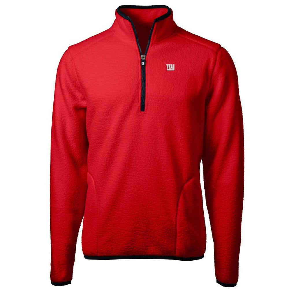 New York Giants Cutter & Buck Cascade Eco Sherpa Fleece Quarter-Zip Pullover Jacket - Red Pullover