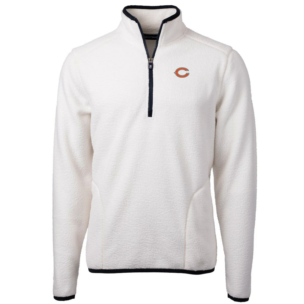 Chicago Bears Cutter & Buck Cascade Eco Sherpa Fleece Quarter-Zip Pullover Jacket - White Pullover