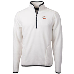 Chicago Bears Cutter & Buck Cascade Eco Sherpa Fleece Quarter-Zip Pullover Jacket - White Pullover