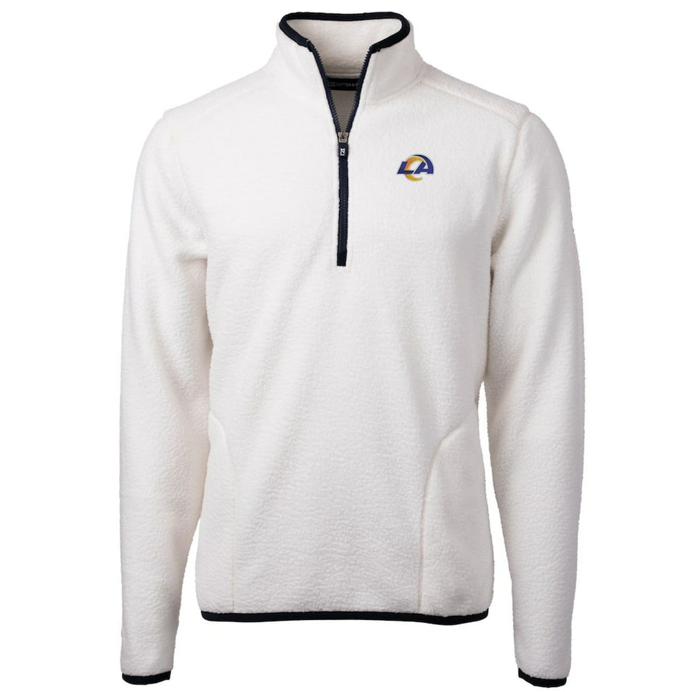 Los Angeles Rams Cutter & Buck Cascade Eco Sherpa Fleece Quarter-Zip Pullover Jacket - White Pullover