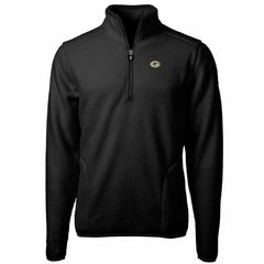 Green Bay Packers Cutter & Buck Big & Tall Cascade Eco Sherpa Fleece Quarter-Zip Pullover Jacket - Black Pullover