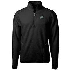 Philadelphia Eagles Cutter & Buck Big & Tall Cascade Eco Sherpa Fleece Quarter-Zip Pullover Jacket - Black Pullover