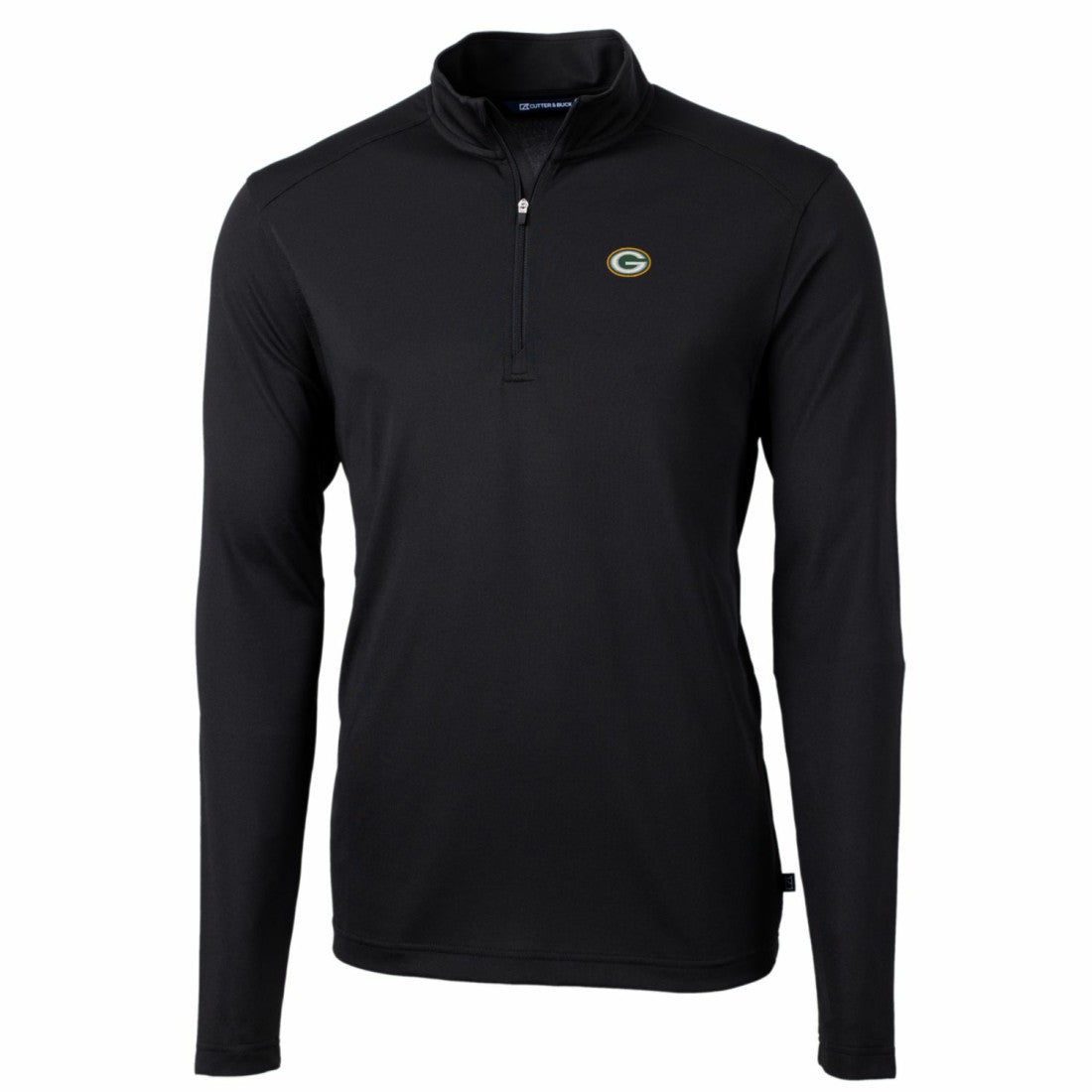 Green Bay Packers Cutter & Buck Big & Tall Virtue Eco Pique Quarter-Zip Pullover Jacket - Black Pullover