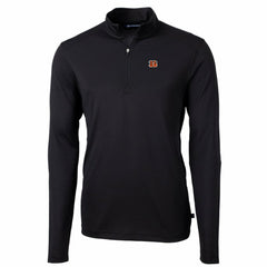 Cincinnati Bengals Cutter & Buck Big & Tall Virtue Eco Pique Quarter-Zip Pullover Jacket - Black Pullover